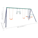 NNEVL Swing Set with Gymnastic Rings and 4 Seats Steel
