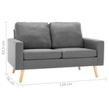 NNEVL 2-Seater Sofa Light Grey Fabric