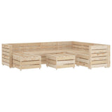 NNEVL 8 Piece Garden Lounge Set Pallets Wood