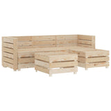 NNEVL 5 Piece Garden Lounge Set Pallets Wood