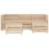 NNEVL 5 Piece Garden Lounge Set Pallets Wood