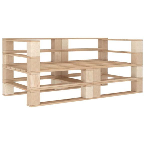 NNEVL Garden Pallet Sofa 2-Seater Wood