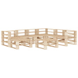 NNEVL 8 Piece Garden Lounge Set Pallets Wood