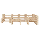 NNEVL 8 Piece Garden Lounge Set Pallets Wood