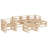 NNEVL 6 Piece Garden Lounge Set Pallets Wood
