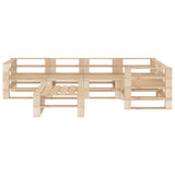 NNEVL 6 Piece Garden Lounge Set Pallets Wood