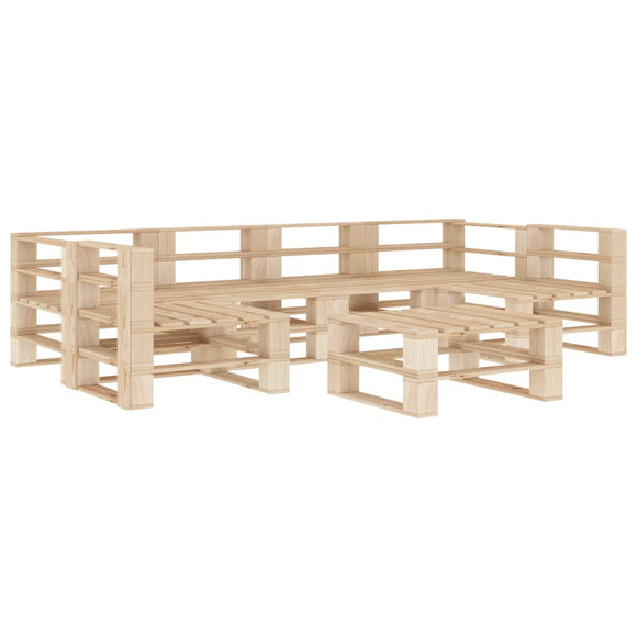 NNEVL 7 Piece Garden Lounge Set Pallets Wood