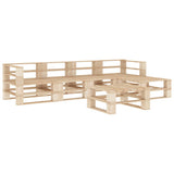 NNEVL 6 Piece Garden Lounge Set Pallets Wood