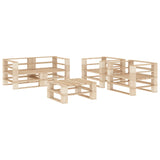 NNEVL 5 Piece Garden Lounge Set Pallets Wood