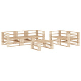 NNEVL 6 Piece Garden Lounge Set Pallets Wood
