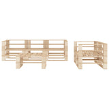 NNEVL 6 Piece Garden Lounge Set Pallets Wood