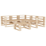 NNEVL 6 Piece Garden Lounge Set Pallets Wood