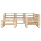 NNEVL 6 Piece Garden Lounge Set Pallets Wood