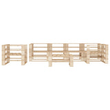 NNEVL 7 Piece Garden Lounge Set Pallets Wood
