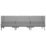 NNEVL 3 Piece Sofa Set Fabric Light Grey