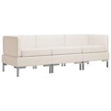 NNEVL 3 Piece Sofa Set Fabric Cream