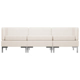 NNEVL 3 Piece Sofa Set Fabric Cream