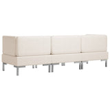 NNEVL 3 Piece Sofa Set Fabric Cream