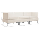 NNEVL 3 Piece Sofa Set Fabric Cream