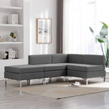 NNEVL 4 Piece Sofa Set Fabric Dark Grey