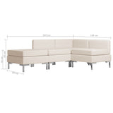 NNEVL 4 Piece Sofa Set Fabric Cream