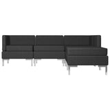 NNEVL 5 Piece Sofa Set Fabric Black