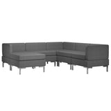 NNEVL 6 Piece Sofa Set Fabric Dark Grey