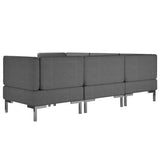 NNEVL 6 Piece Sofa Set Fabric Dark Grey