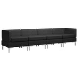 NNEVL 4 Piece Sofa Set Fabric Black