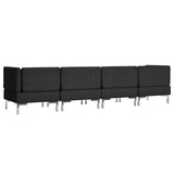 NNEVL 4 Piece Sofa Set Fabric Black
