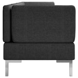 NNEVL 4 Piece Sofa Set Fabric Black