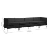 NNEVL 4 Piece Sofa Set Fabric Black