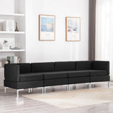 NNEVL 4 Piece Sofa Set Fabric Black