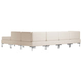 NNEVL 6 Piece Sofa Set Fabric Cream
