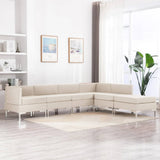 NNEVL 6 Piece Sofa Set Fabric Cream