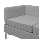 NNEVL 7 Piece Sofa Set Fabric Light Grey