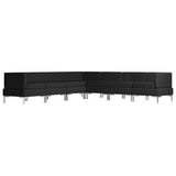 NNEVL 7 Piece Sofa Set Fabric Black