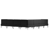 NNEVL 7 Piece Sofa Set Fabric Black
