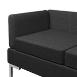NNEVL 7 Piece Sofa Set Fabric Black