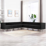 NNEVL 7 Piece Sofa Set Fabric Black