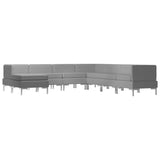 NNEVL 8 Piece Sofa Set Fabric Light Grey