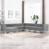 NNEVL 8 Piece Sofa Set Fabric Light Grey