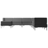 NNEVL 8 Piece Sofa Set Fabric Dark Grey