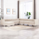NNEVL 8 Piece Sofa Set Fabric Cream