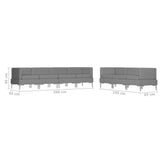 NNEVL 7 Piece Sofa Set Fabric Dark Grey