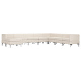 NNEVL 9 Piece Sofa Set Fabric Cream