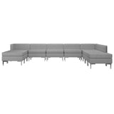 NNEVL 10 Piece Sofa Set Fabric Light Grey