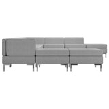 NNEVL 10 Piece Sofa Set Fabric Light Grey