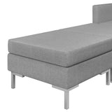 NNEVL 10 Piece Sofa Set Fabric Light Grey