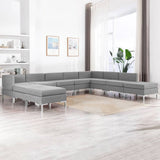 NNEVL 10 Piece Sofa Set Fabric Light Grey